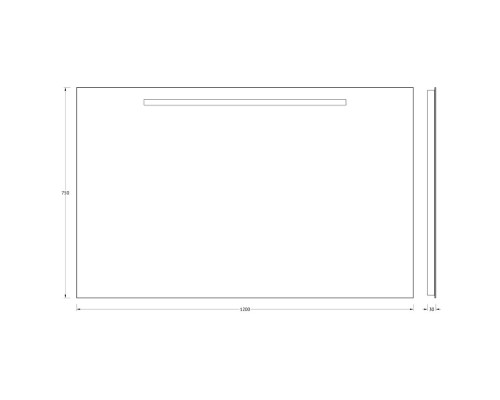 Зеркало Evoform Lumline 75х120 с подсветкой