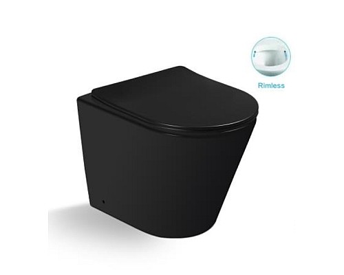 Унитаз напольный безободковый с сиденьем микролифт SantiLine SL-5020MB