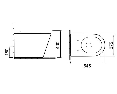 Унитаз напольный безободковый с сиденьем микролифт SantiLine SL-5020MB
