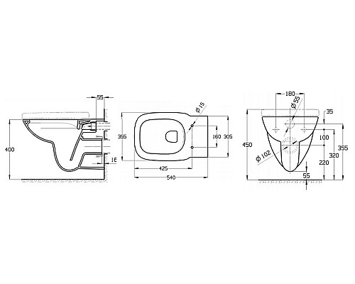 Унитаз Roca Debba 34699L00Y подвесной без сиденья