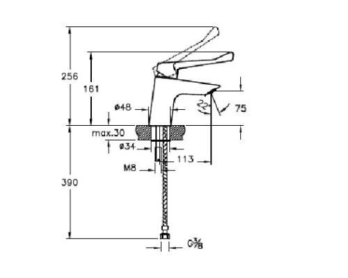 Смеситель для раковины Vitra AquaMed A42484EXP Хром