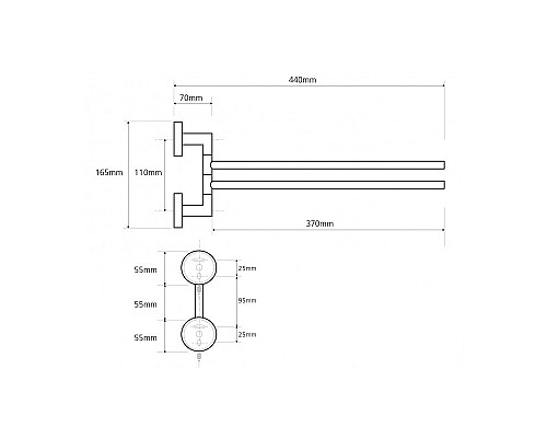 Полотенцедержатель двойной поворотный Bemeta 104204105