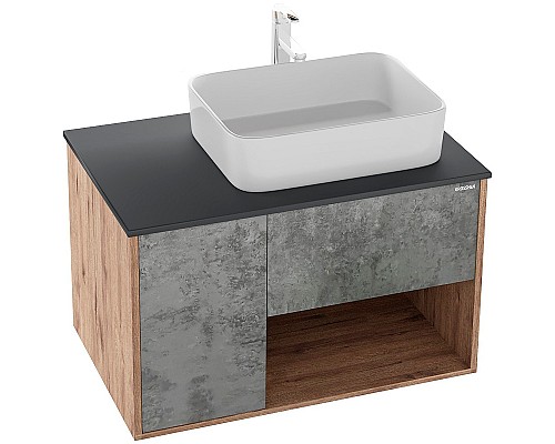 Тумба под раковину Grossman Бруно 80 108008 подвесная Веллингтон Бетон