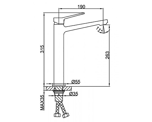 Смеситель для раковины Frap H62 F1062-2 Черный матовый Смеситель для раковины Frap H62 F1062-2 Черный матовый