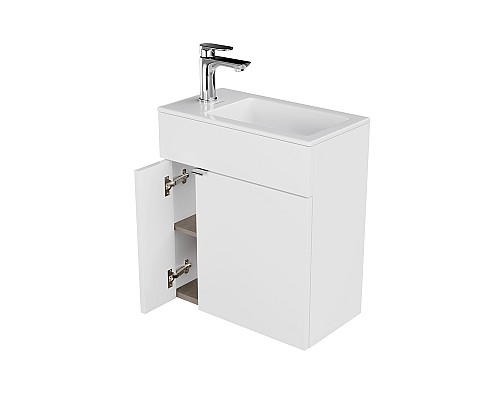 Тумба под раковину Kerama Marazzi LATO подвесная с дверцей 50, белая глянцевая