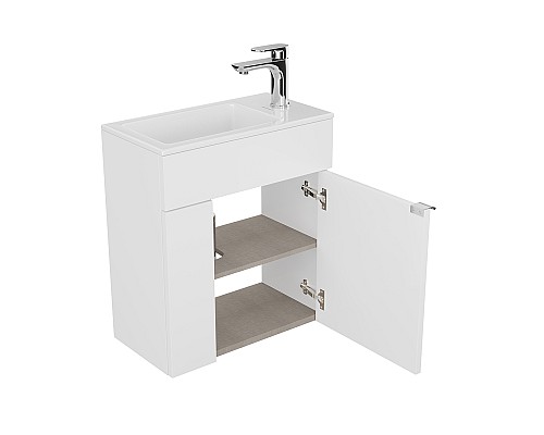 Тумба под раковину Kerama Marazzi LATO подвесная с дверцей 50, белая глянцевая