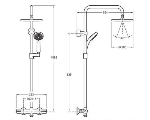 Душевая колонна Jacob Delafon E45716-CP