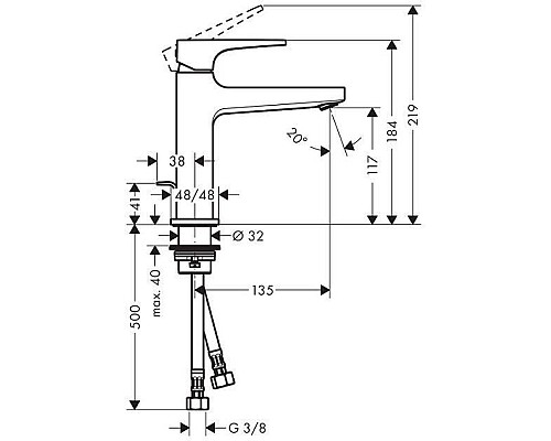 Смеситель для раковины Hansgrohe Metropol 74506000
