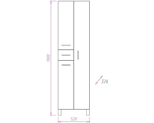 Шкаф пенал Onika Модерн 52.10 405208 Белый