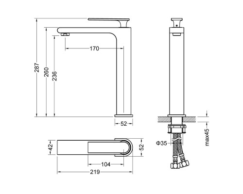 Смеситель для раковины Timo Anni 2711/03F Черный