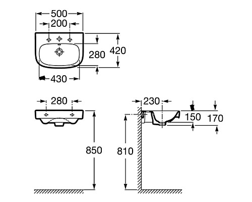 Раковина Roca Debba 50 32799600Y Белая