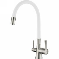 Смеситель для кухни Lemark Comfort Хром Белый