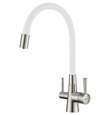 Смеситель для кухни Lemark Comfort Хром Белый