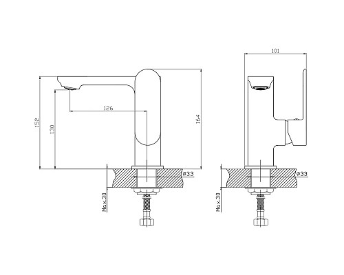Смеситель для раковины Haiba HB12590-7 Черный матовый