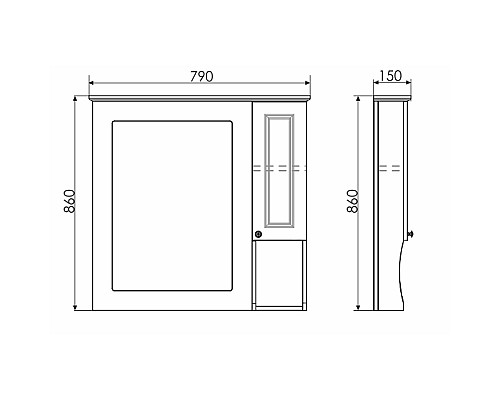 Зеркальный шкаф Comforty Палермо 80 00004139246 Белый глянец