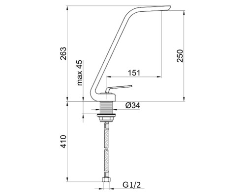Смеситель для раковины Webert Wolo WO830402564
