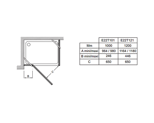 Распашная дверь Jacob Delafon E22T121-GA