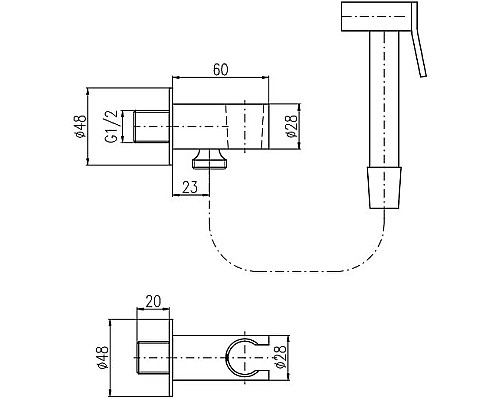Гигиенический душ Rav Slezak SK0054 Хром