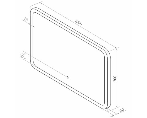 Зеркало Sintesi Jano 100 SIN-SPEC-JANO-100 с подсветкой с подогревом с сенсорным выключателем