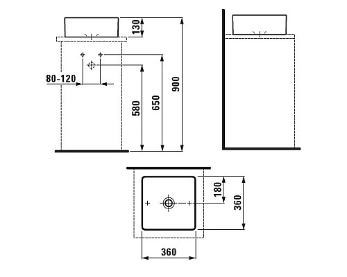 Раковина-чаша Laufen Living Square 36 8.1143.3 Белая