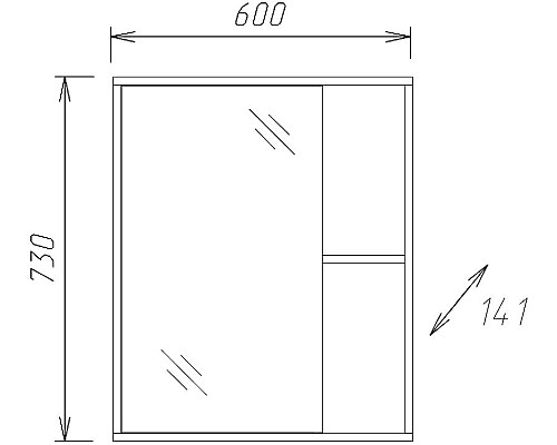 Зеркальный шкаф Onika Дельта 60.00 206060 Ясень шимо светлый