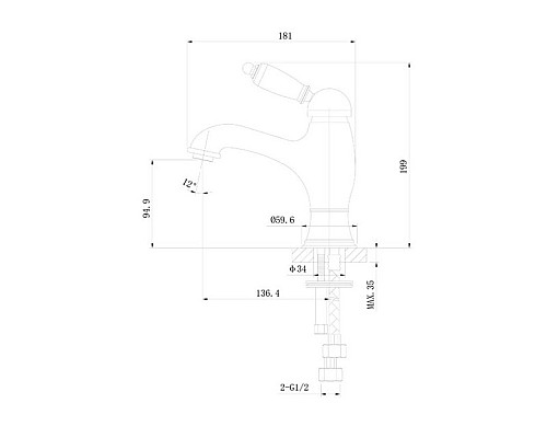 Смеситель для раковины Caprigo Adria 02-520-CRM хром