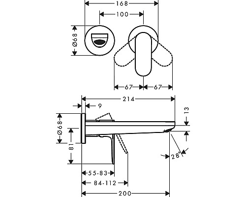 Смеситель для раковины Hansgrohe Rebris S 72528000 Хром