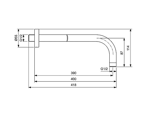 Кронштейн для верхнего душа Ideal Standard Ideal Rain B9445XG Silk Black