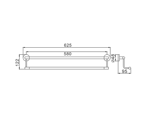 Полотенцедержатель Haiba HB8709 двойной Черный