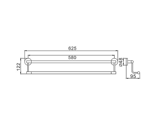 Полотенцедержатель Haiba HB8709 двойной Черный