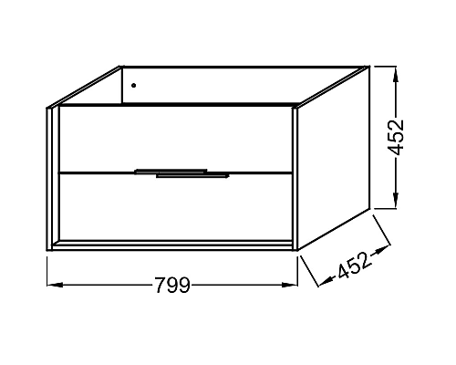 Тумба под раковину Jacob Delafon Vivienne 80 EB1667-J5-J5 подвесная Белая глянцевая