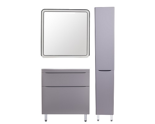 Шкаф-пенал Style Line Бергамо L с корзиной, антискрейтч серый