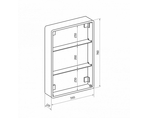 Зеркальный шкаф Art&Max Platino AM-Pla-600-800-1D-L-DS-F с подсветкой с сенсорным выключателем Белый