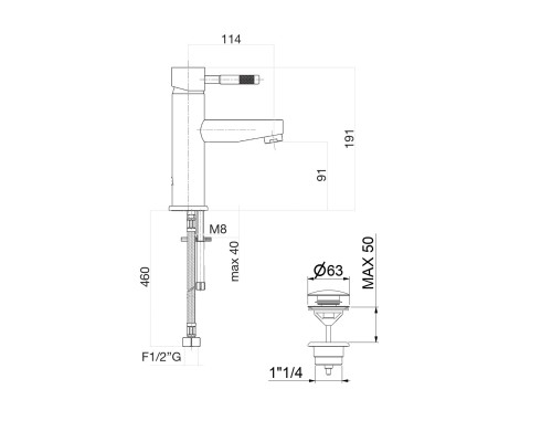 Смеситель для раковины Fiore Xenon 44NN5271 черный