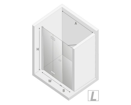 Душевая дверь NEW TRENDY NEW SOLEO PLUS L 140x195 (хром)