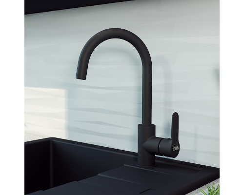 Смеситель для кухни черный IDDIS Cuba CU5BLJ0i05