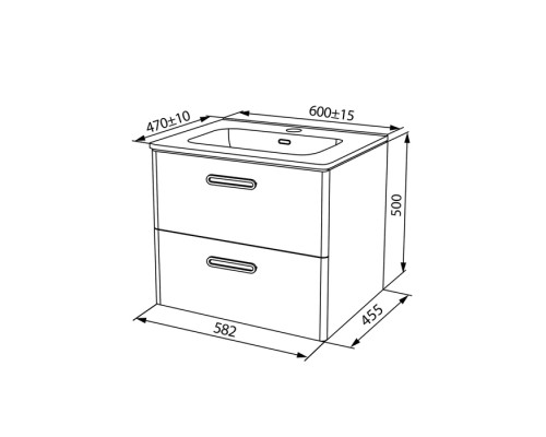 Тумба с раковиной IDDIS Brick 60 подвесная белая BRI60W0i95K
