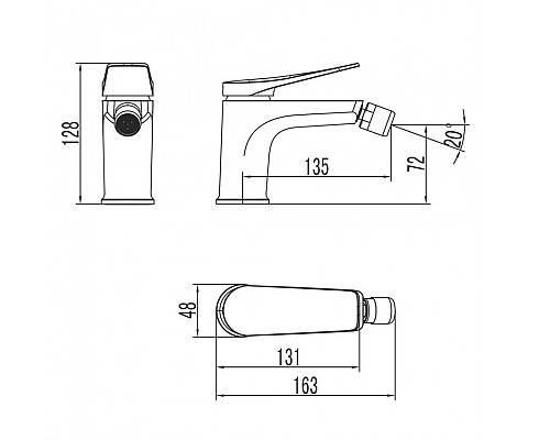 Смеситель для биде Lemark Bronx LM3708BL Черный
