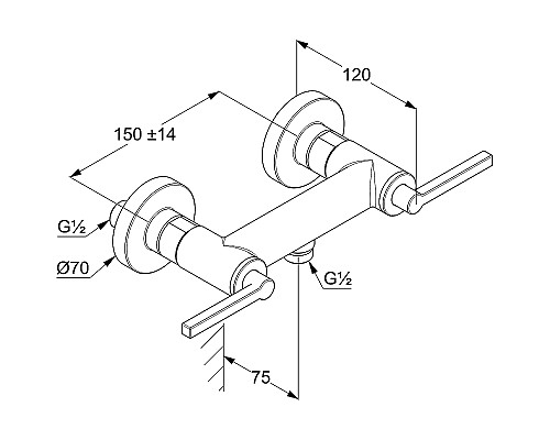 Смеситель для душа Kludi Nova Fonte Puristic 207103915 Черный матовый