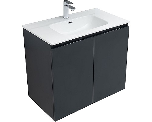 Тумба под раковину Aquanet Алвита New 80 277527 подвесная Антрацит