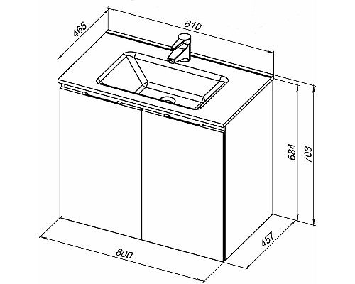 Тумба под раковину Aquanet Алвита New 80 277527 подвесная Антрацит
