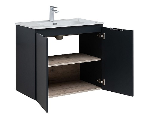 Тумба под раковину Aquanet Алвита New 80 277527 подвесная Антрацит