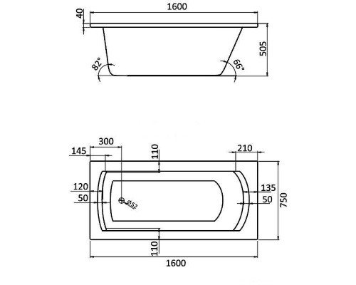 Акриловая ванна Santek Монако XL 160х75