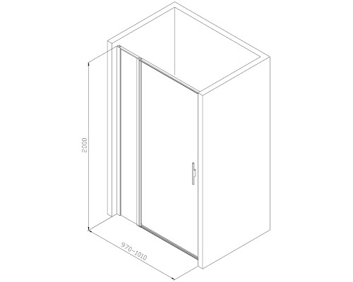 Душевая дверь Allen Brau Priority 100 3.31030.BBA профиль Черный браш стекло прозрачное