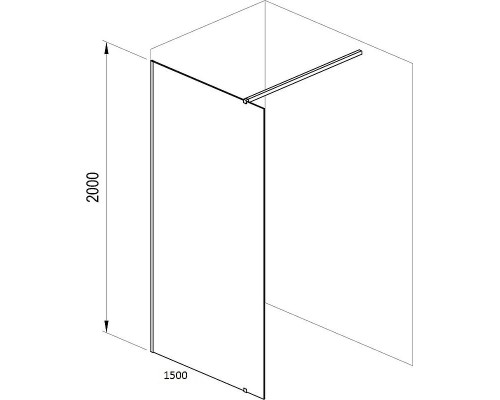 Душевая перегородка Ravak Walk-In Wall 150 профиль Черный стекло Transparent