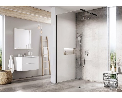 Душевая перегородка Ravak Walk-In Wall 150 профиль Черный стекло Transparent