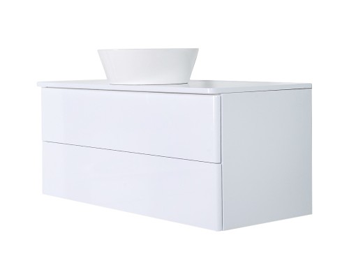 Тумба с раковиной Orange Otto 100 Ot-100TuMDF+B08-360W подвесная Белый глянец