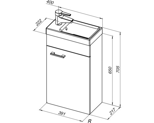 Тумба с раковиной Aquanet 00254037