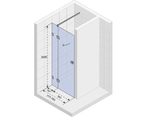 Душевая дверь Riho SZ Scandic NXT X104 78 L (GX00402C1) Хром
