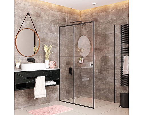 Душевой уголок WasserKRAFT Dill 120x100 61S10 профиль Черный матовый стекло прозрачное